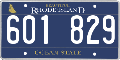 RI license plate 601829