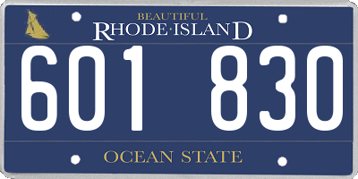 RI license plate 601830