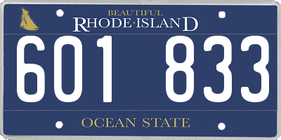 RI license plate 601833