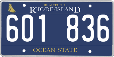 RI license plate 601836