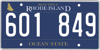 RI license plate 601849