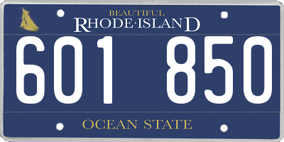 RI license plate 601850