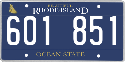 RI license plate 601851