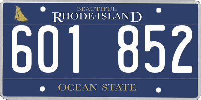RI license plate 601852