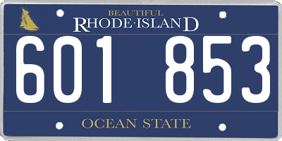 RI license plate 601853
