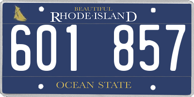 RI license plate 601857