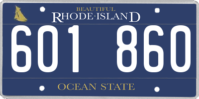 RI license plate 601860