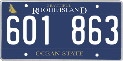 RI license plate 601863