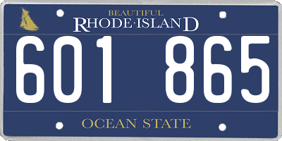 RI license plate 601865