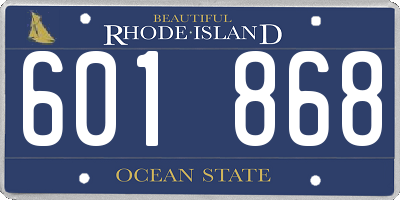 RI license plate 601868