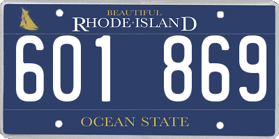 RI license plate 601869
