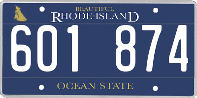 RI license plate 601874