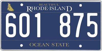 RI license plate 601875