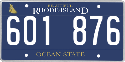 RI license plate 601876