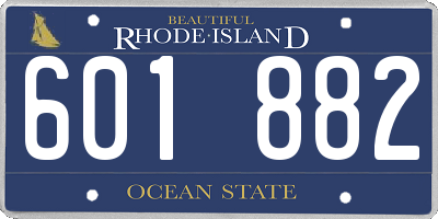 RI license plate 601882