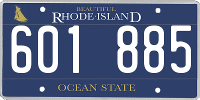 RI license plate 601885