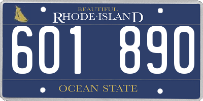 RI license plate 601890