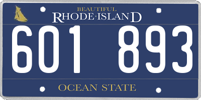 RI license plate 601893