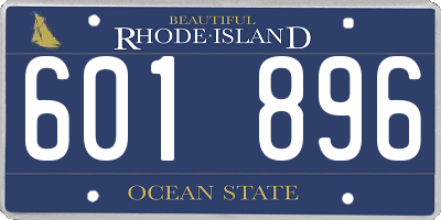 RI license plate 601896