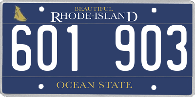 RI license plate 601903