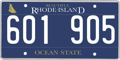 RI license plate 601905