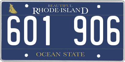 RI license plate 601906