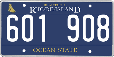 RI license plate 601908