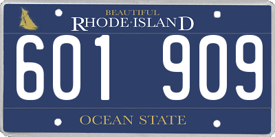 RI license plate 601909