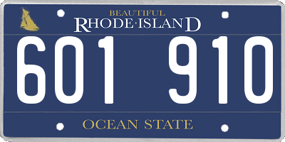 RI license plate 601910