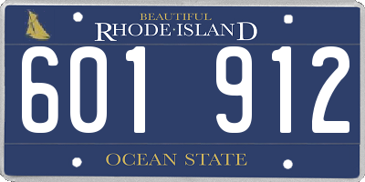 RI license plate 601912