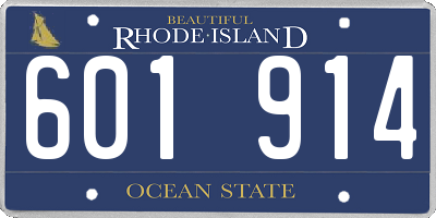 RI license plate 601914