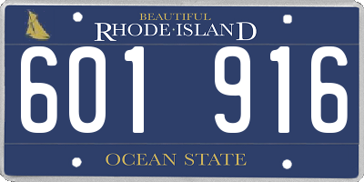 RI license plate 601916
