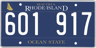 RI license plate 601917