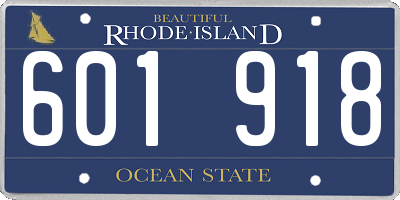 RI license plate 601918
