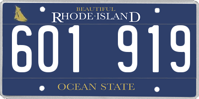RI license plate 601919