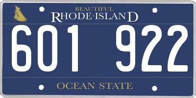 RI license plate 601922