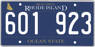 RI license plate 601923