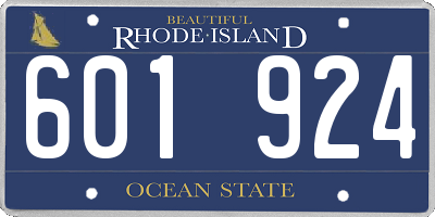 RI license plate 601924