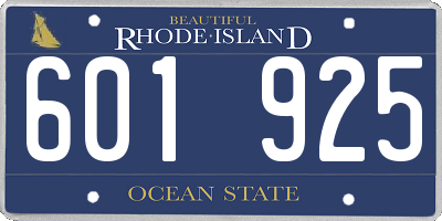 RI license plate 601925