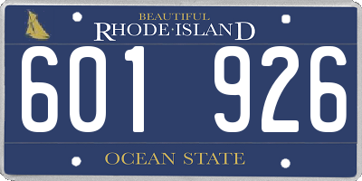 RI license plate 601926