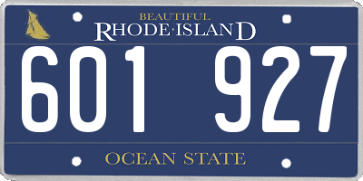 RI license plate 601927