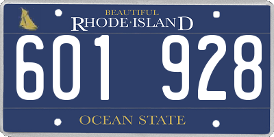 RI license plate 601928