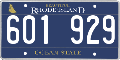 RI license plate 601929