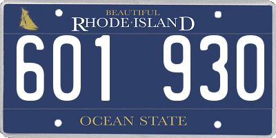 RI license plate 601930