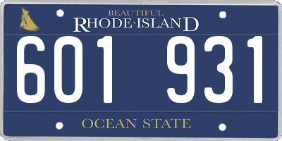 RI license plate 601931