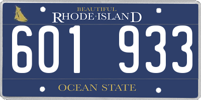 RI license plate 601933