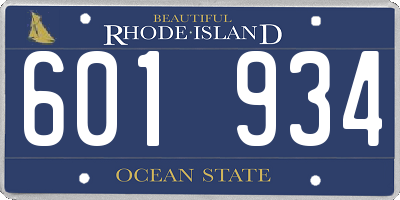 RI license plate 601934