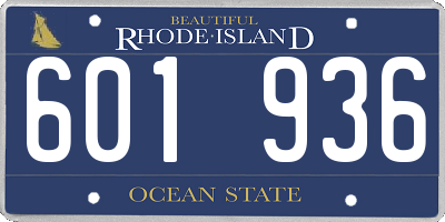 RI license plate 601936