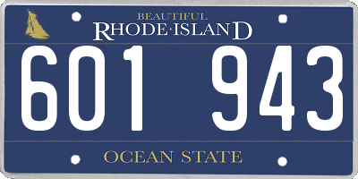 RI license plate 601943