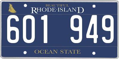 RI license plate 601949